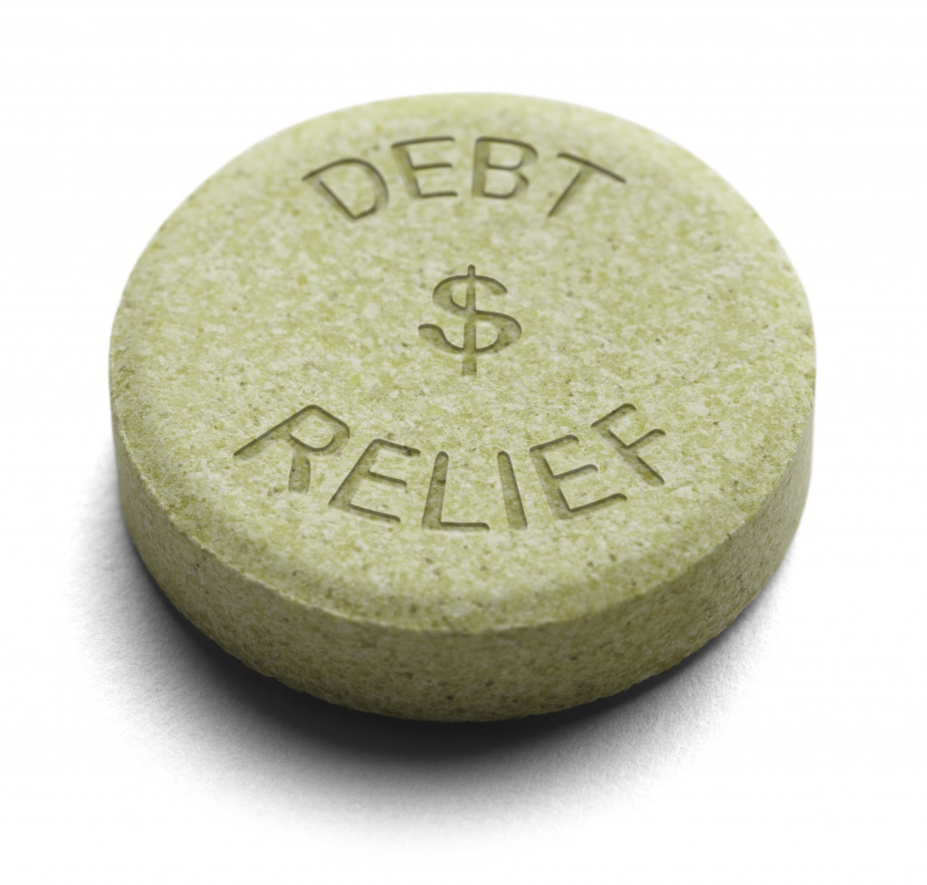 debt relief tablet concept